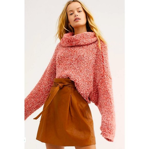 Free People Sweaters - Free People $98 Cowl Neck BFF Sweater Red Lotus